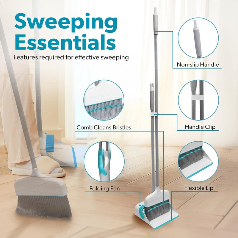 BLACK+DECKER Butler Broom and Dustpan Set for Home, Short Handle, Stand Up and Lightweight Space Saving Dust Pan and Broom Combo for Kitchen, Living Room, Bathroom, Lobby Floor Use - Image 5